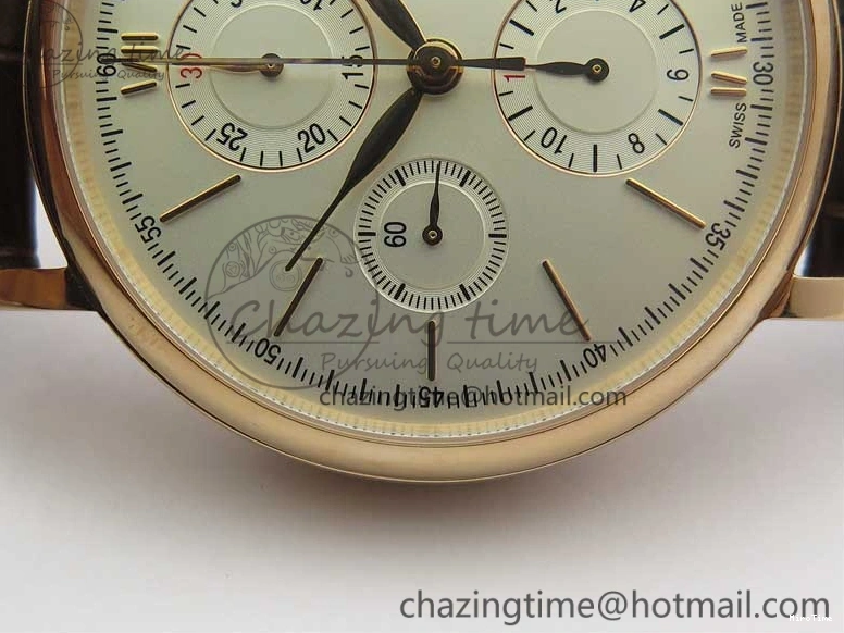 MIROTIME 0220 Efficient Portofino Chrono RG ZF 1:1 Best Edition White Dial on Brown Leather Strap A 7151